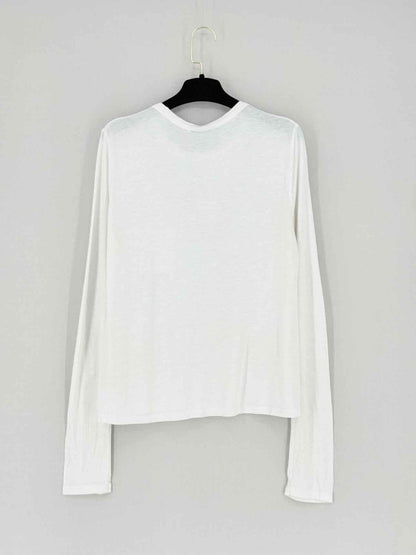 Pre - loved T ALEXANDER WANG Longsleeved White Size XSmall T-shirt at Reems Closet