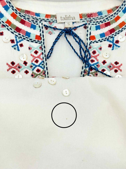Pre - loved TALITHA Off - white Multicolor Size Small Blouse at Reems Closet