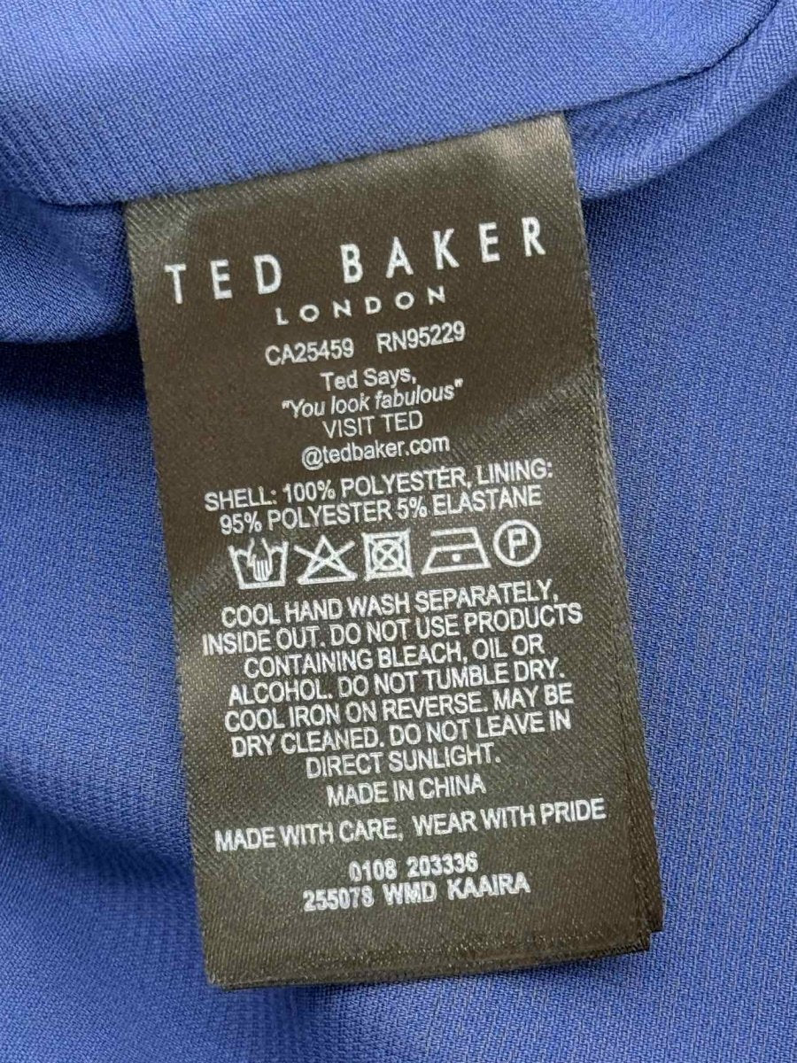 Pre - loved TED BAKER Navy Blue Size US 8 Midi Dress at Reems Closet
