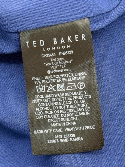 Pre - loved TED BAKER Navy Blue Size US 8 Midi Dress at Reems Closet