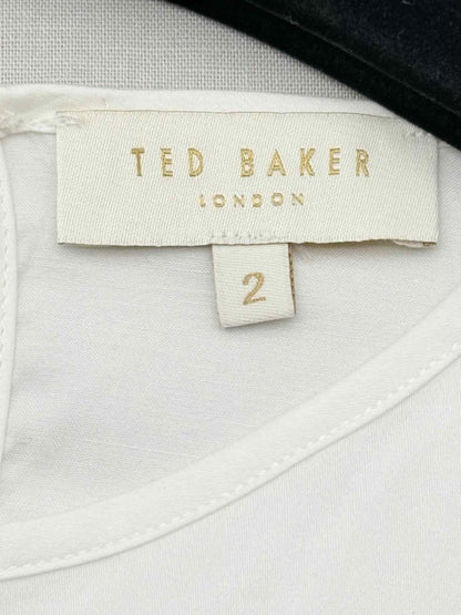 Pre - loved TED BAKER Off - white Ruched Size Small Top at Reems Closet