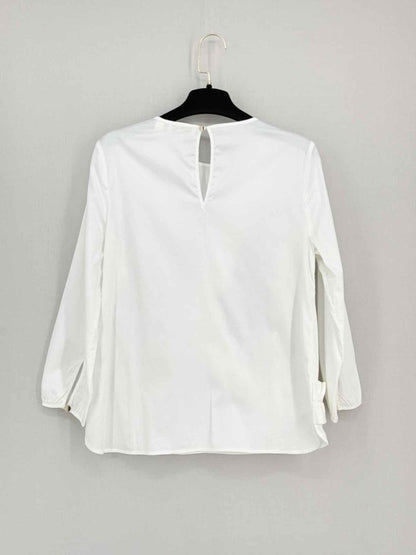 Pre - loved TED BAKER Off - white Ruched Size Small Top at Reems Closet