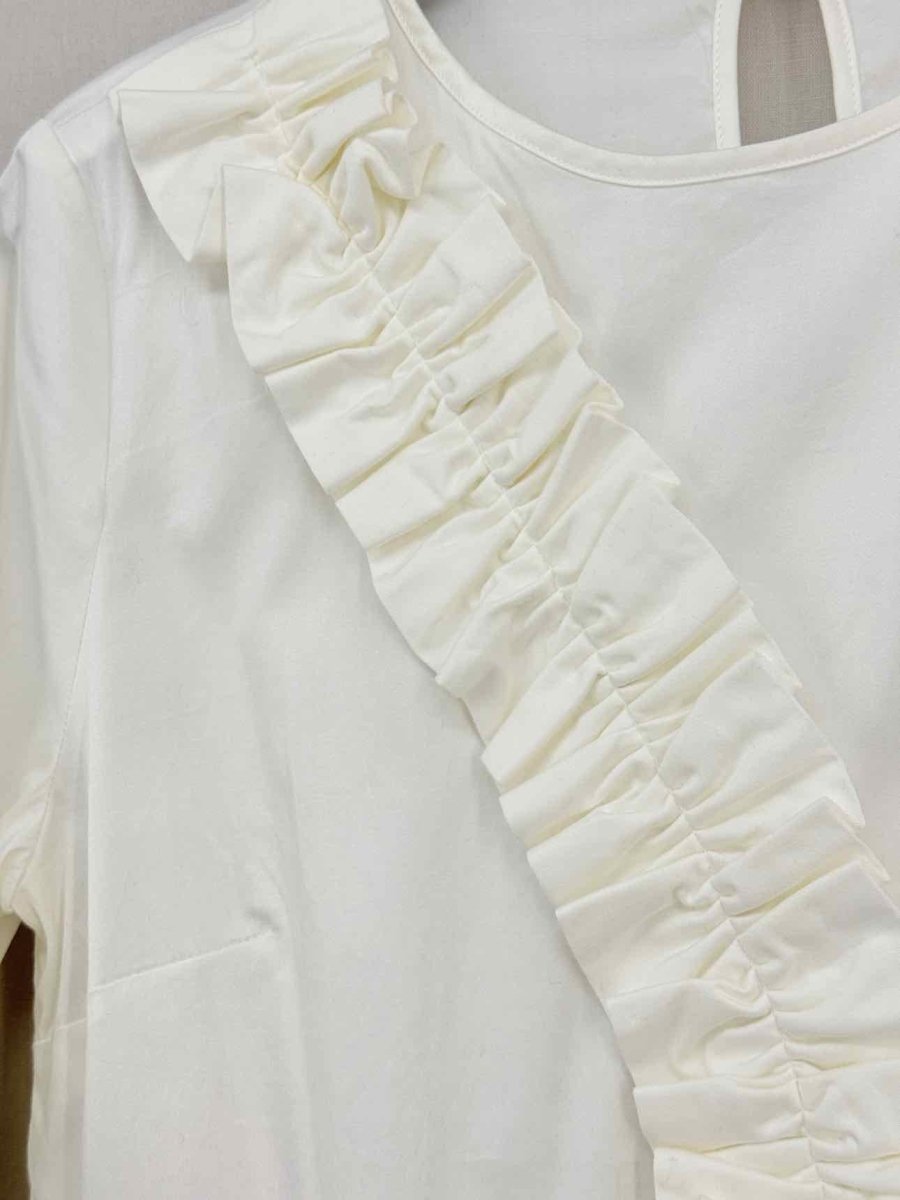Pre - loved TED BAKER Off - white Ruched Size Small Top at Reems Closet