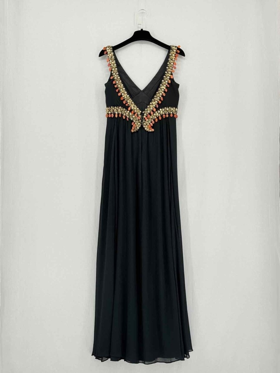 Pre - loved TEMPERLEY Black Size US 8 Long Dress at Reems Closet