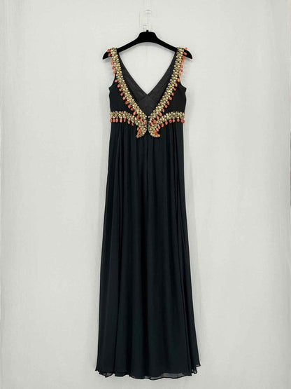 Pre - loved TEMPERLEY Black Size US 8 Long Dress at Reems Closet