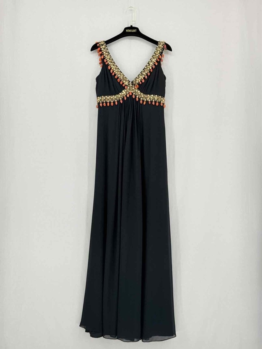 Pre - loved TEMPERLEY Black Size US 8 Long Dress at Reems Closet