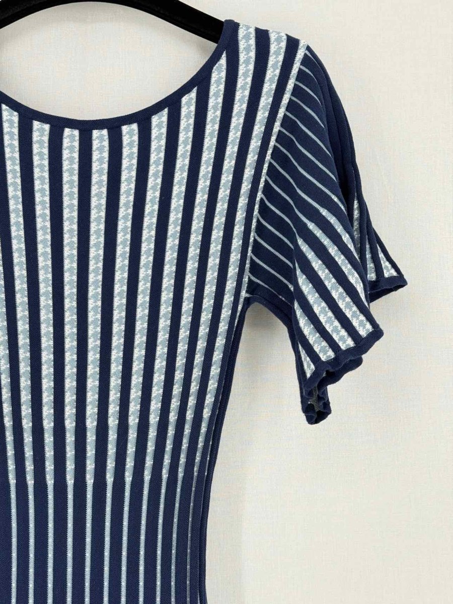 Pre - loved TEMPERLEY Blue Multicolor Size XSmall Midi Dress at Reems Closet