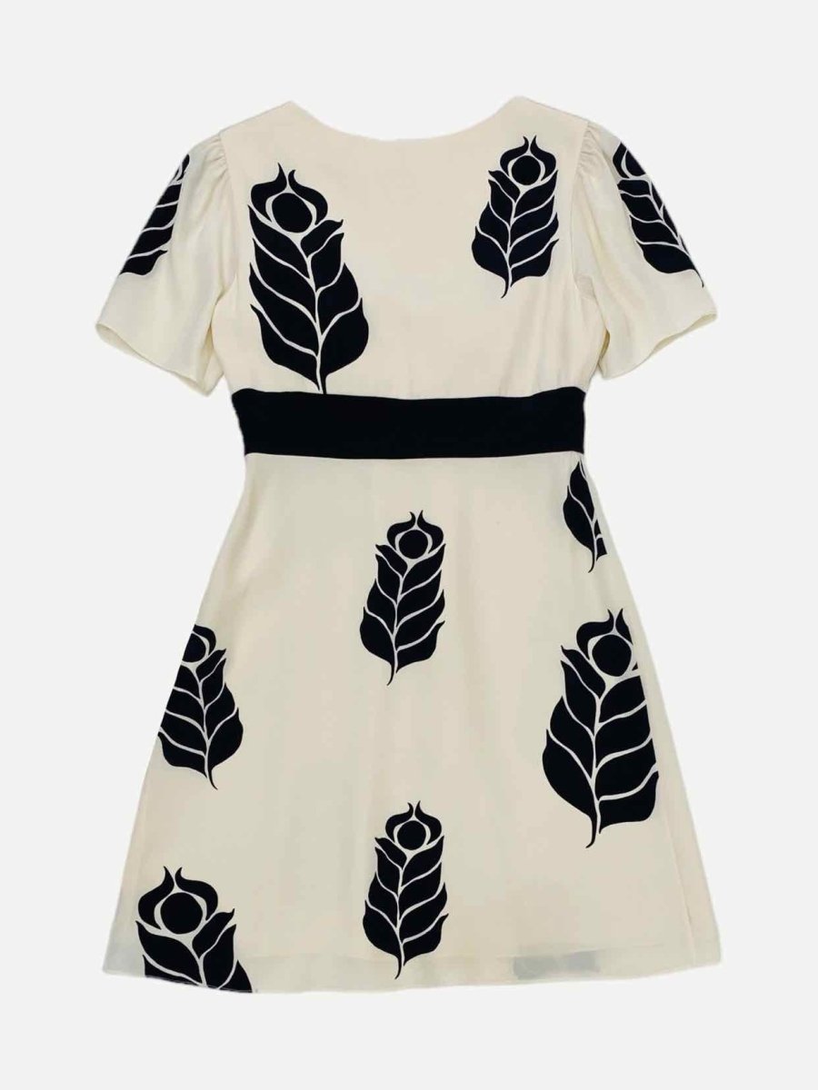 Pre - loved TEMPERLEY LONDON A - Line White & Black Mini Dress at Reems Closet