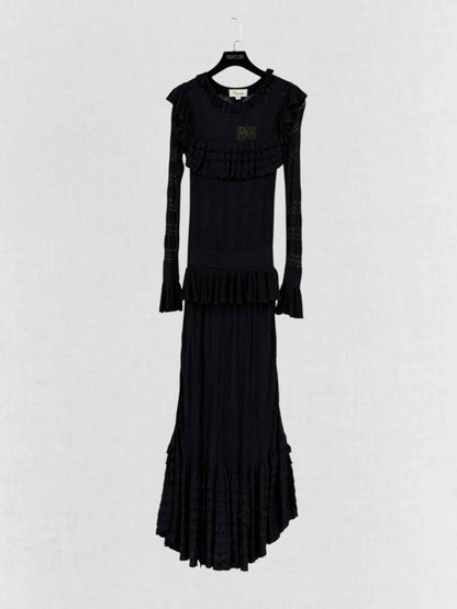 Pre - loved TEMPERLEY LONDON Black Size XSmall Long Dress at Reems Closet