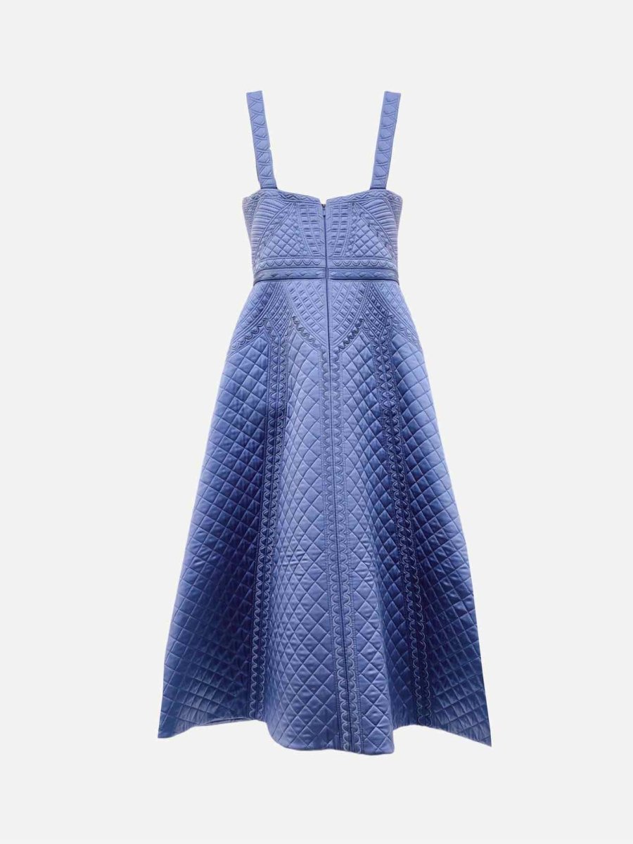 Pre - loved TEMPERLEY LONDON Dragon Blue Size US 4 Midi Dress at Reems Closet