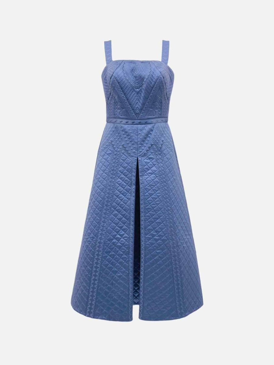 Pre - loved TEMPERLEY LONDON Dragon Blue Size US 4 Midi Dress at Reems Closet