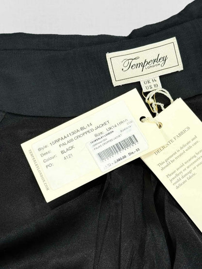 Pre - loved TEMPERLEY LONDON PALAIS Black Jacket US10 at Reems Closet