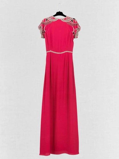 Pre - loved TEMPERLEY LONDON Ursula Fuchsia Size US 8 Long Dress at Reems Closet