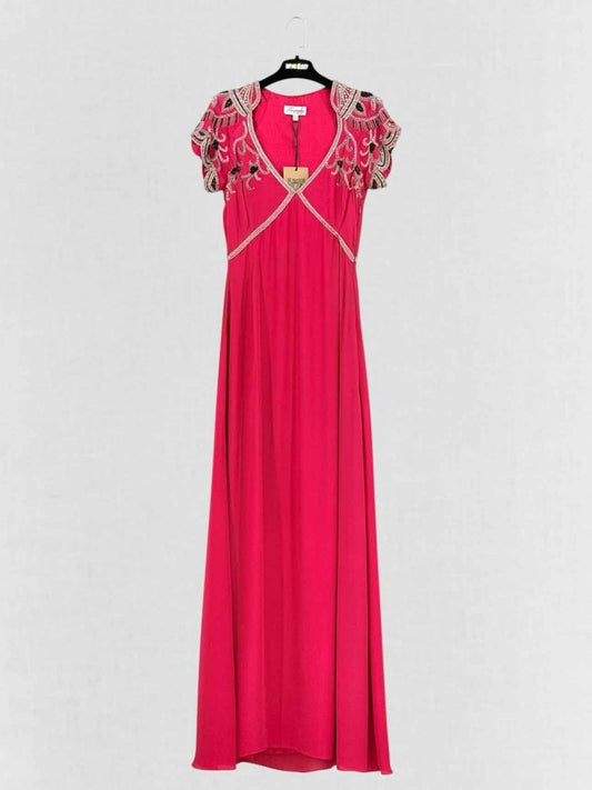 Pre - loved TEMPERLEY LONDON Ursula Fuchsia Size US 8 Long Dress at Reems Closet