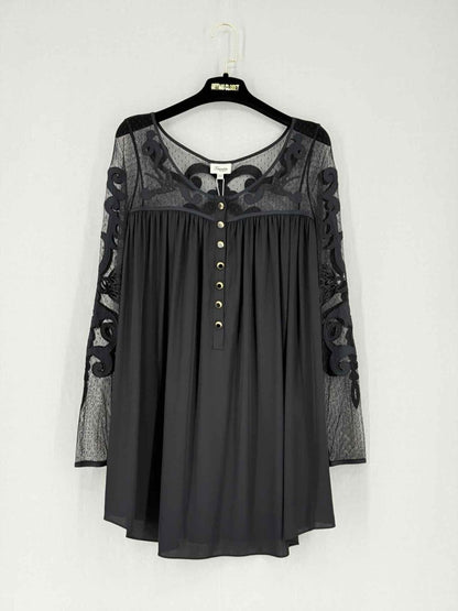Pre - loved TEMPERLEY Sheer Black Size US 6 Short Dress at Reems Closet