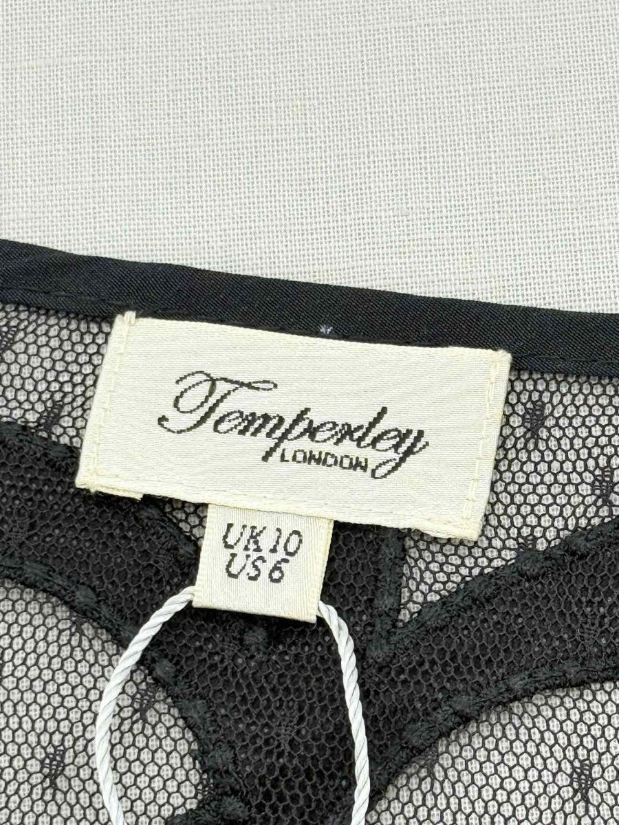 Pre - loved TEMPERLEY Sheer Black Size US 6 Short Dress at Reems Closet