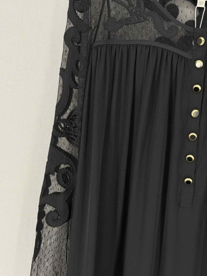 Pre - loved TEMPERLEY Sheer Black Size US 6 Short Dress at Reems Closet