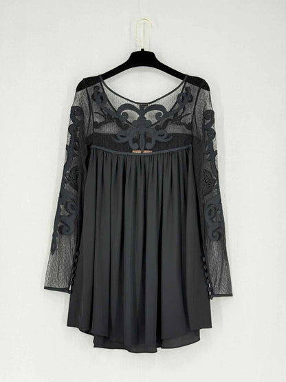 Pre - loved TEMPERLEY Sheer Black Size US 6 Short Dress at Reems Closet