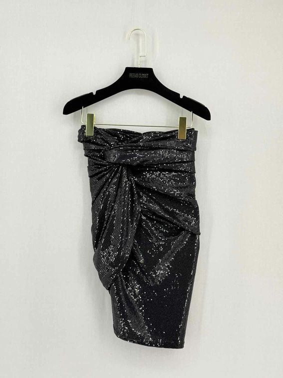 Pre-loved THE ATTICO Gonna Black Size US 2 Mini Skirt at Reems Closet