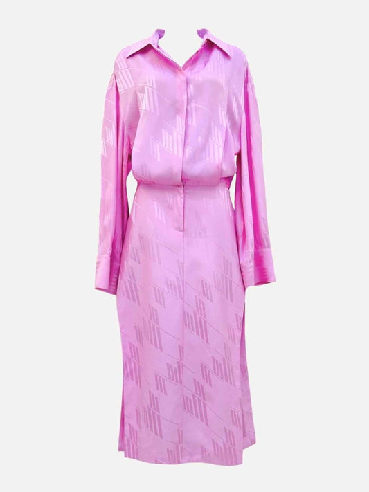 Pre - loved THE ATTICO Pink Printed Shirt Dress at Reems Closet