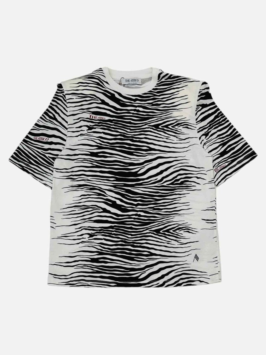 Pre - loved THE ATTICO White & Black Zebra Print Top at Reems Closet