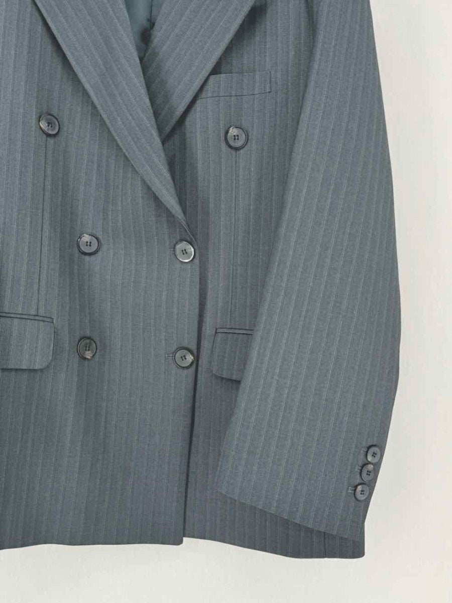 Pre - loved THE FRANKIE SHOP ELISE Grey & White Size Large Jacket at Reems Closet