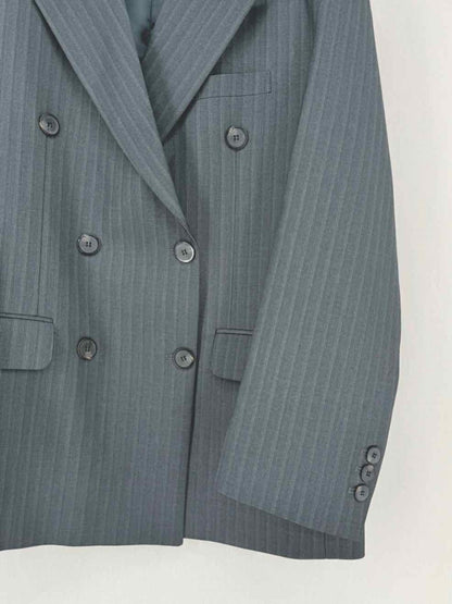 Pre - loved THE FRANKIE SHOP ELISE Grey & White Size Large Jacket at Reems Closet