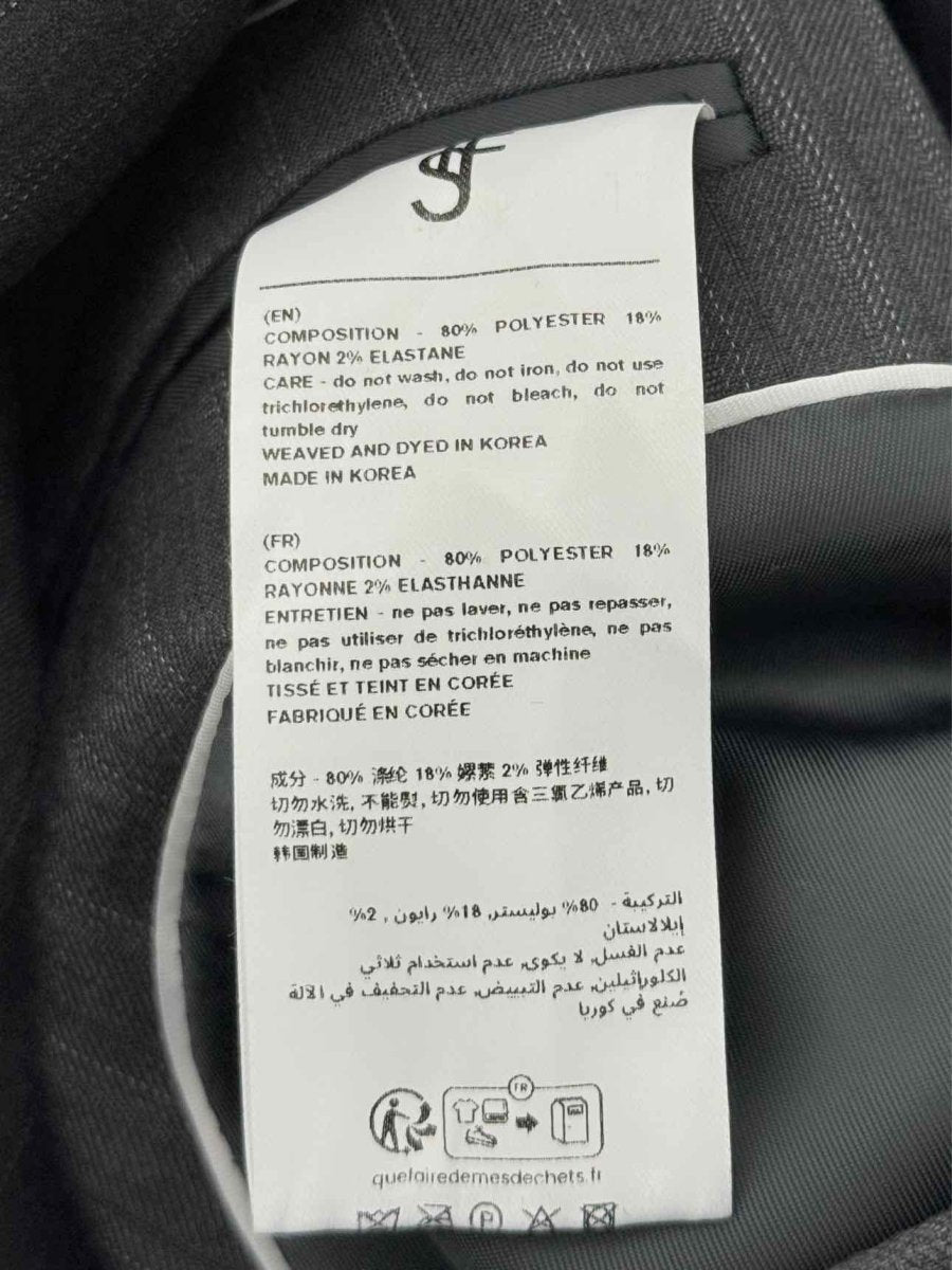 Pre - loved THE FRANKIE SHOP ELISE Grey & White Size Large Jacket at Reems Closet