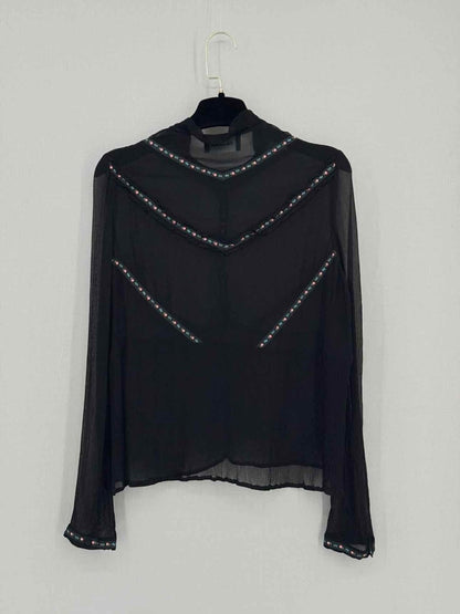 Pre - loved THE KOOPLES Black Embellished Size Medium Top at Reems Closet