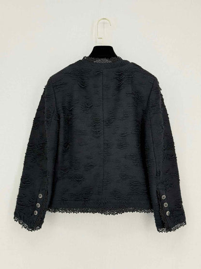 Pre - loved THE KOOPLES Black Tweed Size US 6 Jacket at Reems Closet