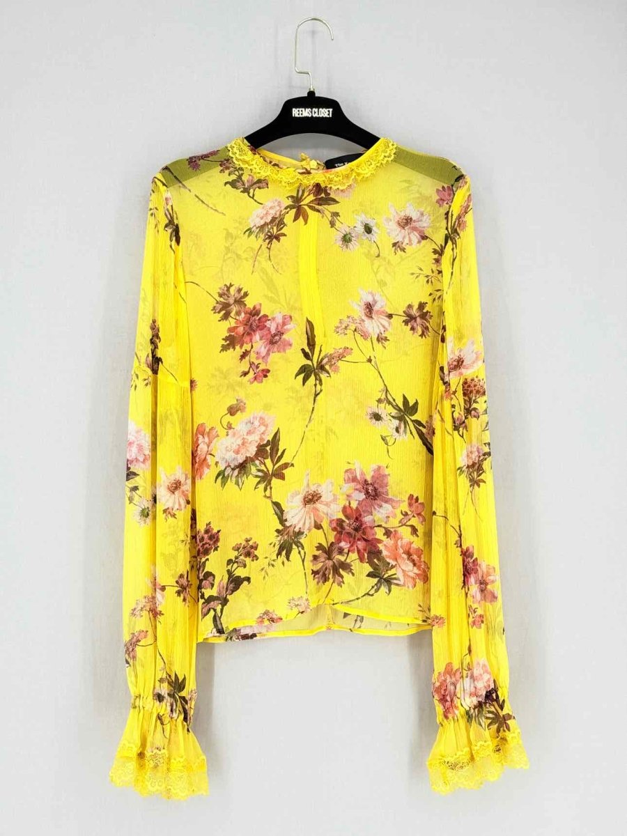 Pre - loved THE KOOPLES Yellow & Burgundy Size XSmall Top at Reems Closet