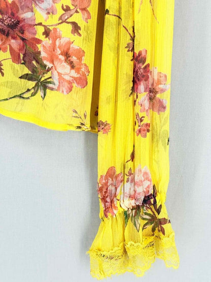 Pre - loved THE KOOPLES Yellow & Burgundy Size XSmall Top at Reems Closet