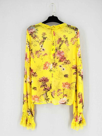 Pre - loved THE KOOPLES Yellow & Burgundy Size XSmall Top at Reems Closet