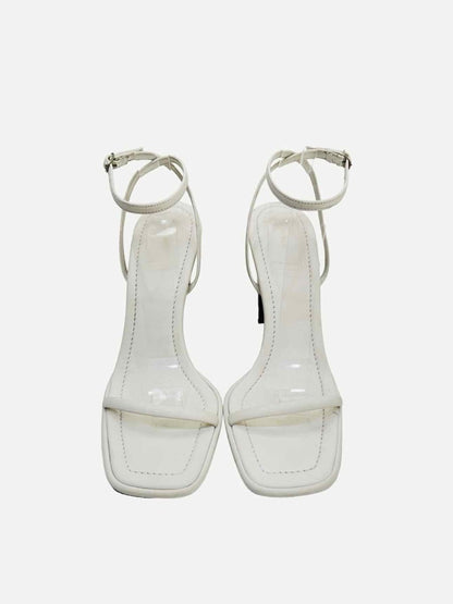 Pre-loved THE ROW Ankle Strap White Heeled Sandals from Reems Closet