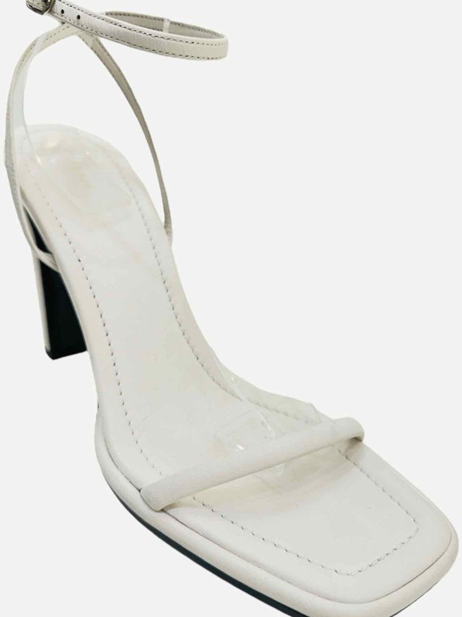 Pre-loved THE ROW Ankle Strap White Heeled Sandals from Reems Closet