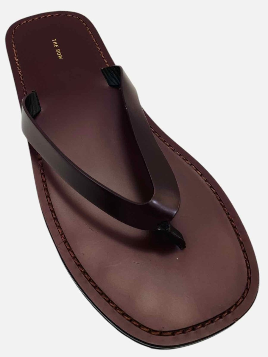 Pre - loved THE ROW City Flip Flop Burgundy Flats 40 at Reems Closet