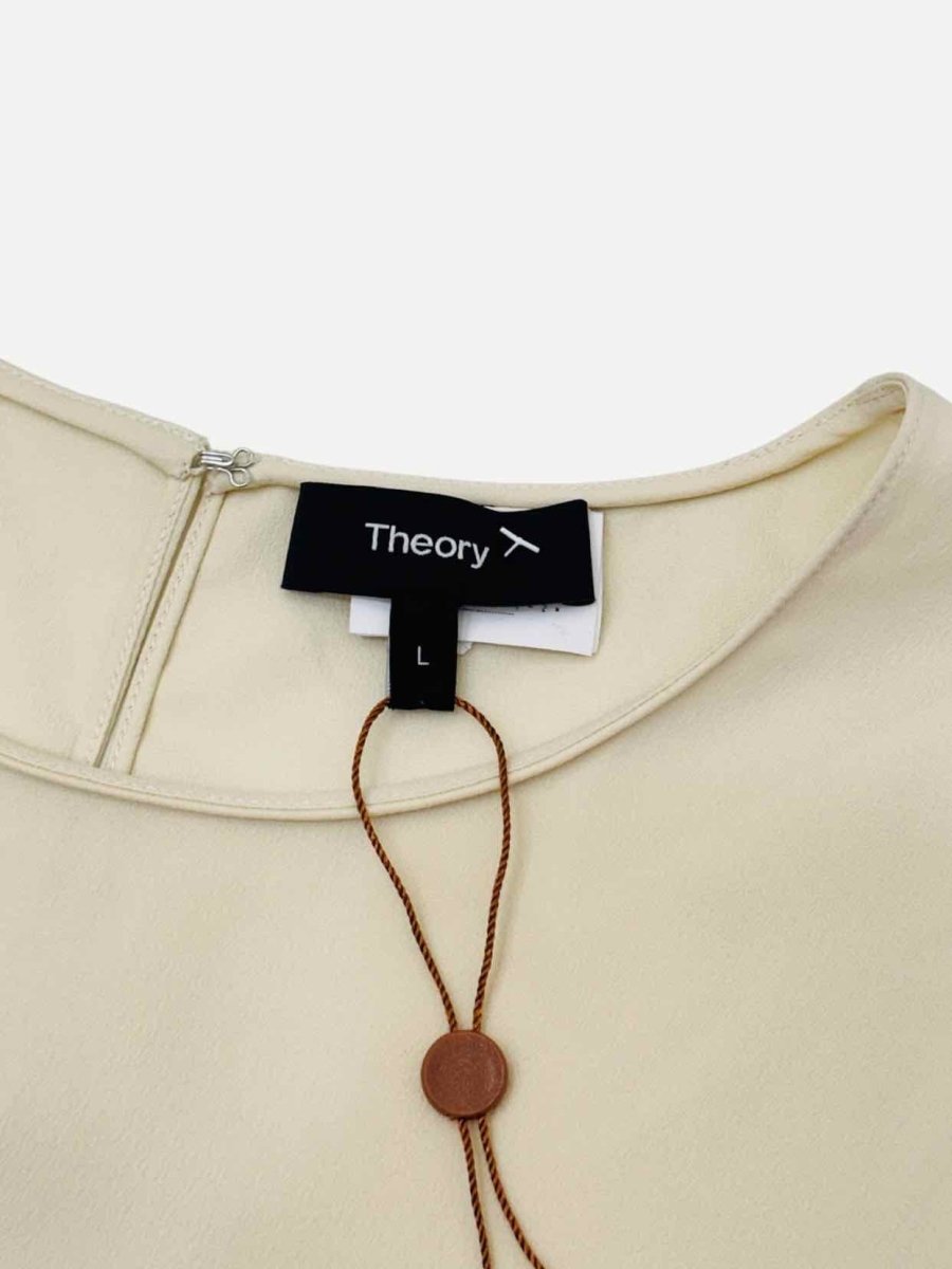 Pre - loved THEORY Asymmetric Cream Top at Reems Closet