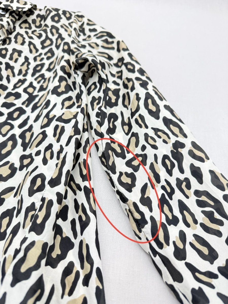 Pre - loved THEORY Beige & Black Leopard Size XSmall Shirt at Reems Closet