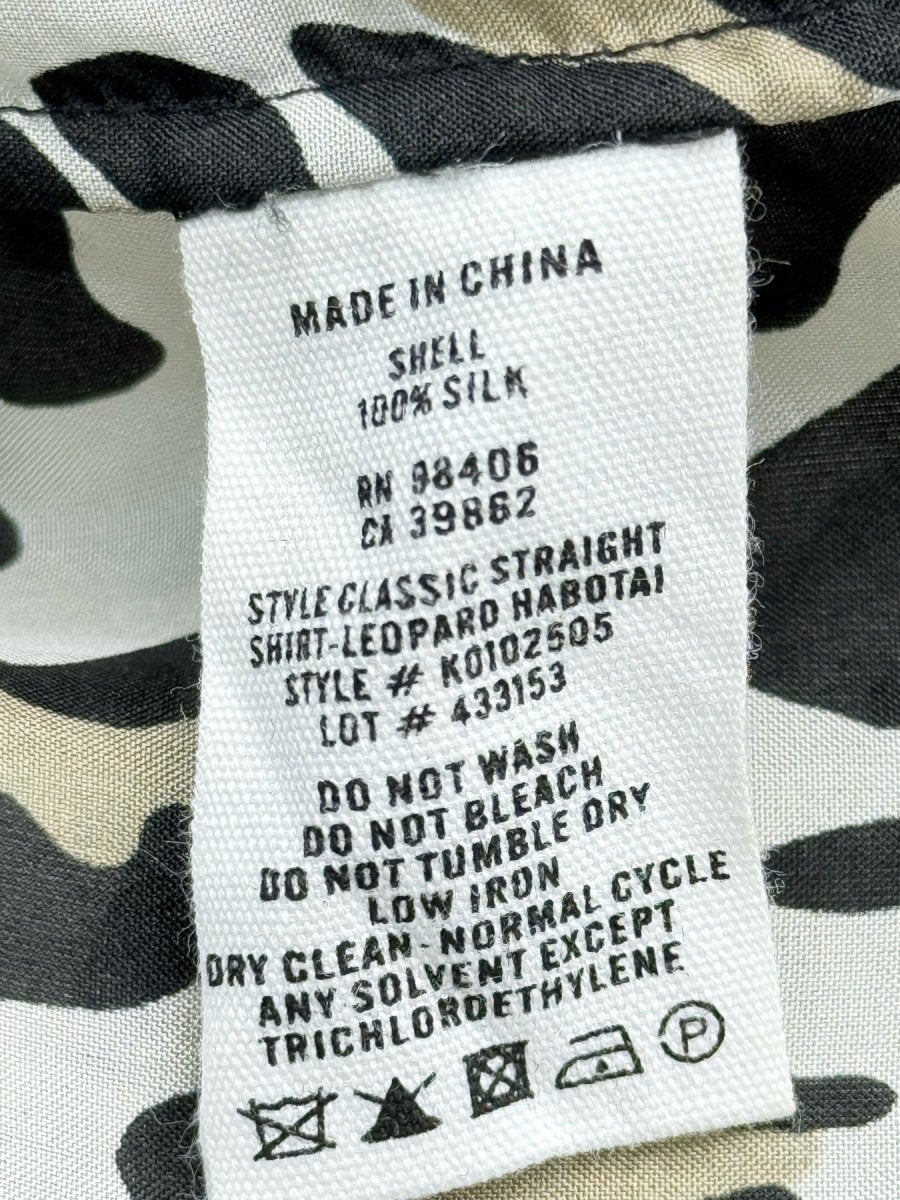 Pre - loved THEORY Beige & Black Leopard Size XSmall Shirt at Reems Closet