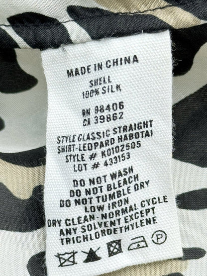Pre - loved THEORY Beige & Black Leopard Size XSmall Shirt at Reems Closet