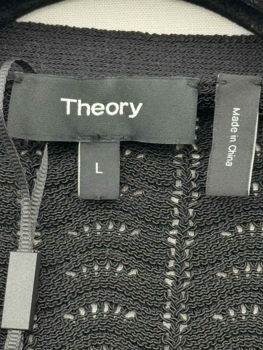 Pre - loved THEORY Black Knit Size Large Cardigan at Reems Closet