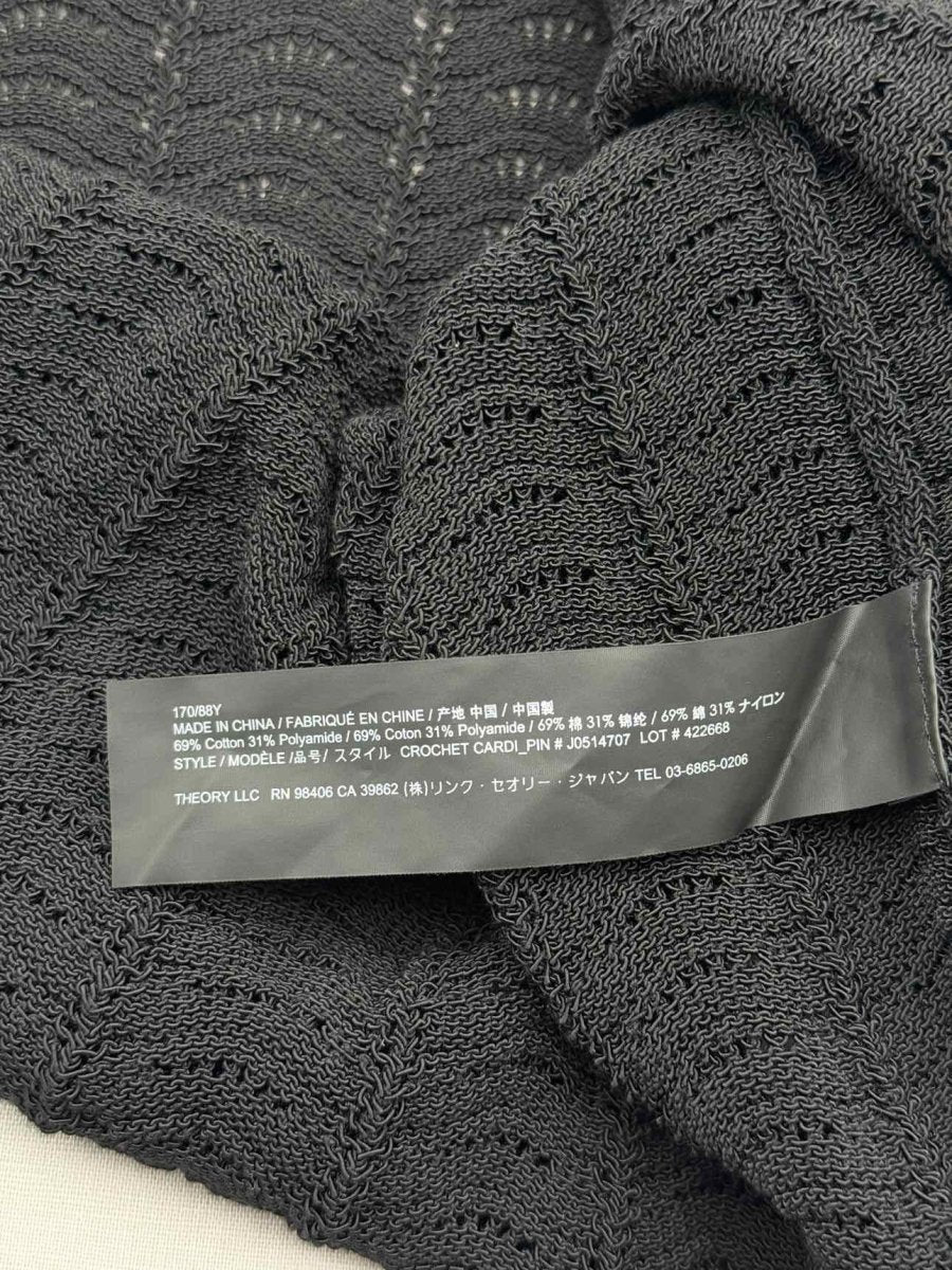 Pre - loved THEORY Black Knit Size Large Cardigan at Reems Closet