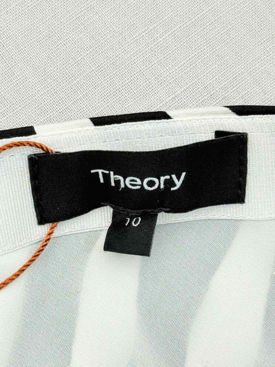 Pre - loved THEORY Black & White Size US 10 Knee Length Skirt at Reems Closet