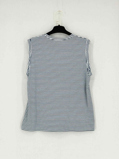Pre - loved THEORY Blue & White Striped Size Large Tank Top at Reems Closet