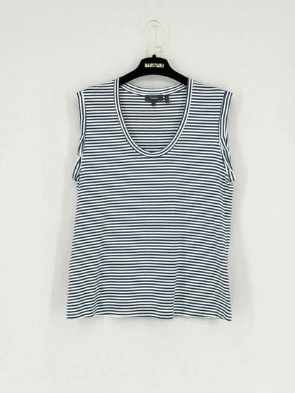 Pre - loved THEORY Blue & White Striped Size Large Tank Top at Reems Closet