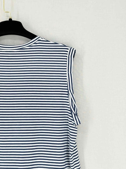 Pre - loved THEORY Blue & White Striped Size Large Tank Top at Reems Closet