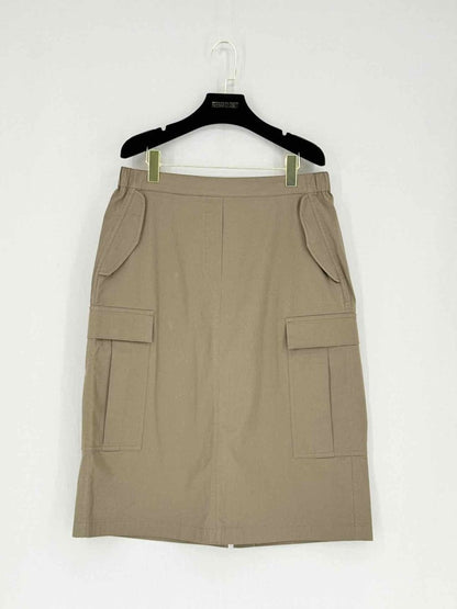 Pre - loved THEORY Cargo Khaki Size Large Knee Length Skirt at Reems Closet