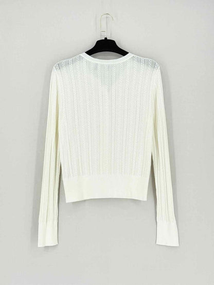 Pre - loved THEORY Cream Size Large Cardigan at Reems Closet