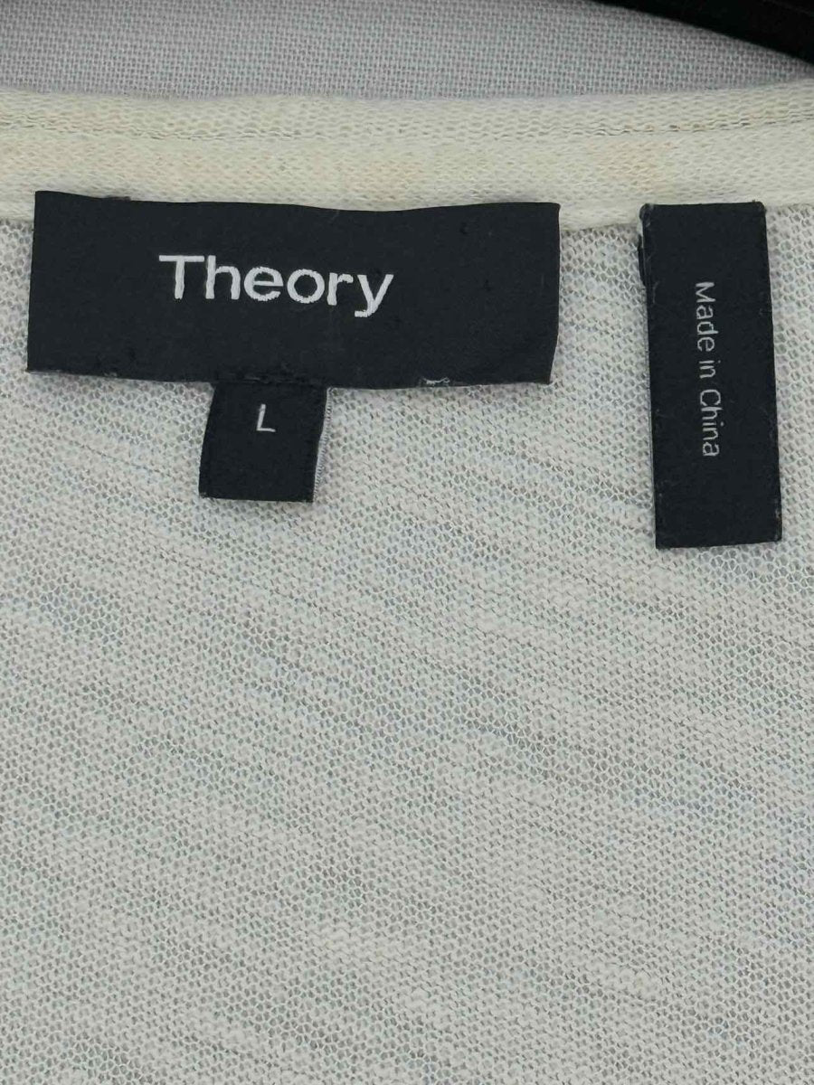 Pre - loved THEORY Cream Size Large Cardigan at Reems Closet