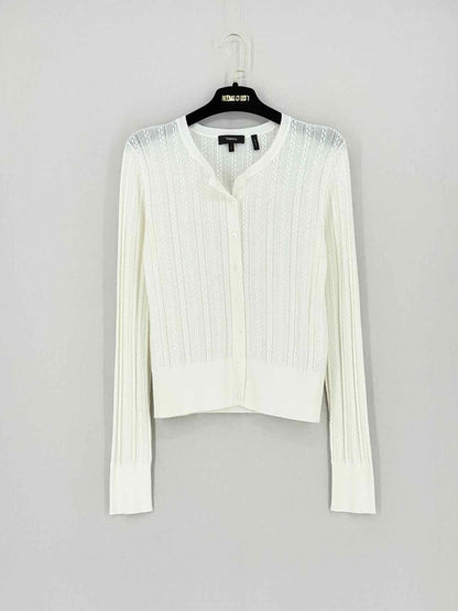 Pre - loved THEORY Cream Size Large Cardigan at Reems Closet